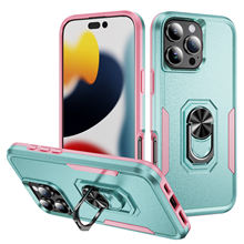 Rugged Durable TPU PC 2 in 1 Phone Case with 360 Rotate Ring Holder Precise Cutouts Shockproof Anti Slip for iPhone 16 Pro Max