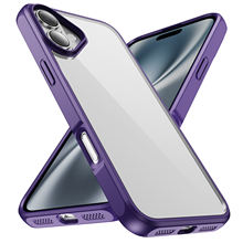 Clear TPU PC 2 in 1 Phone Case with Bumper Raised Camera Protection Shockproof Precise Cutouts Phone Case for iPhone 16 Case